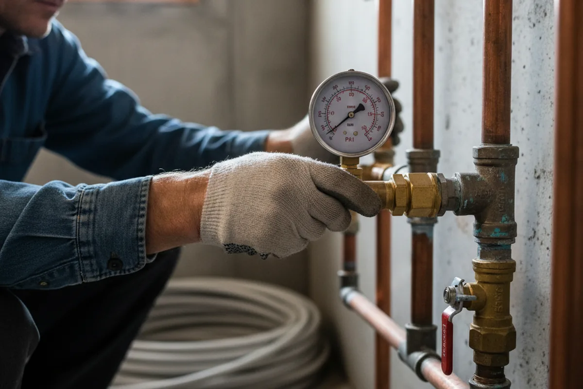 Pressure testing a repaired line during Water Line Repair in Dobbs Ferry